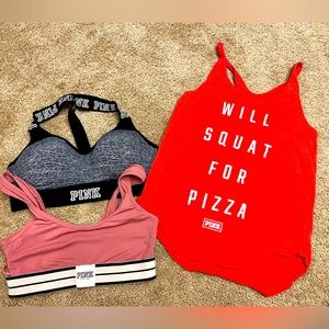 Pink lot of 3 workout tops